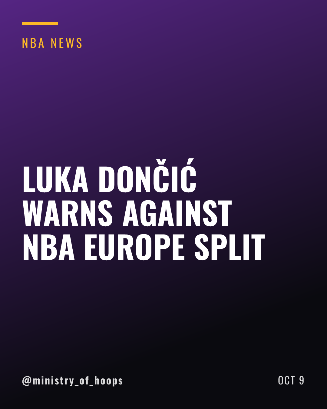 Luka Doncic Warns Against European Basketball Fragmentation
