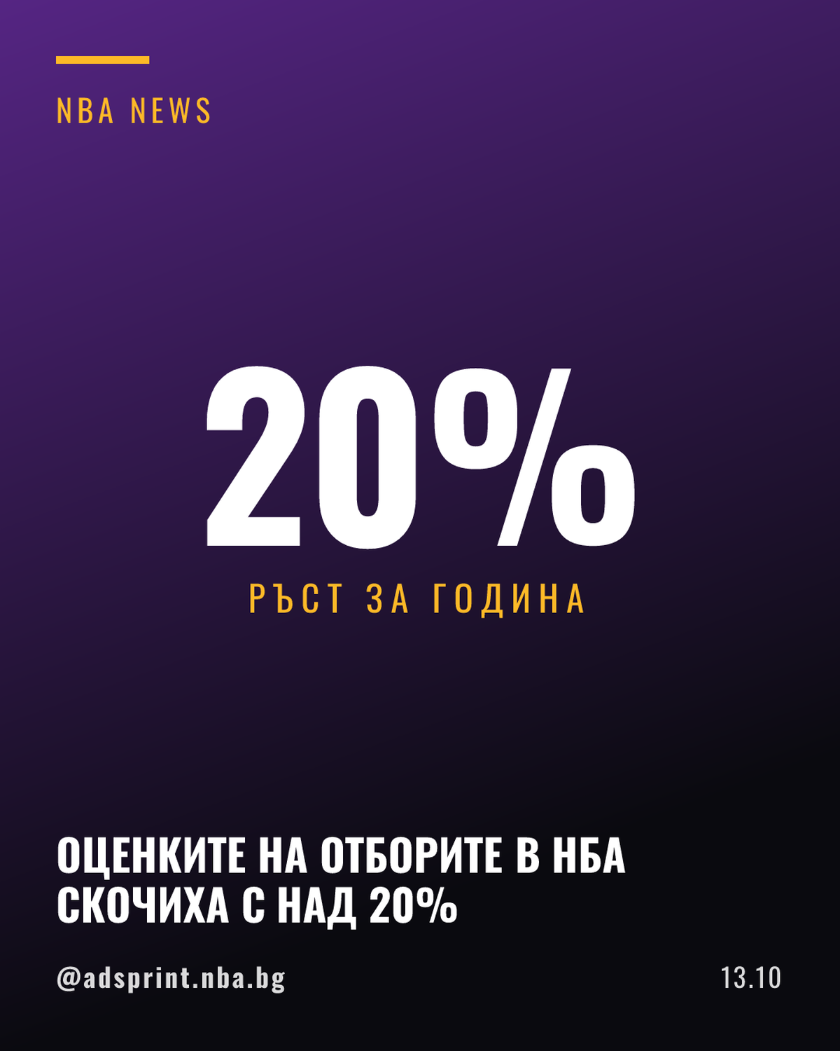 Стойността на отборите в НБА скочи с над 20% за една година