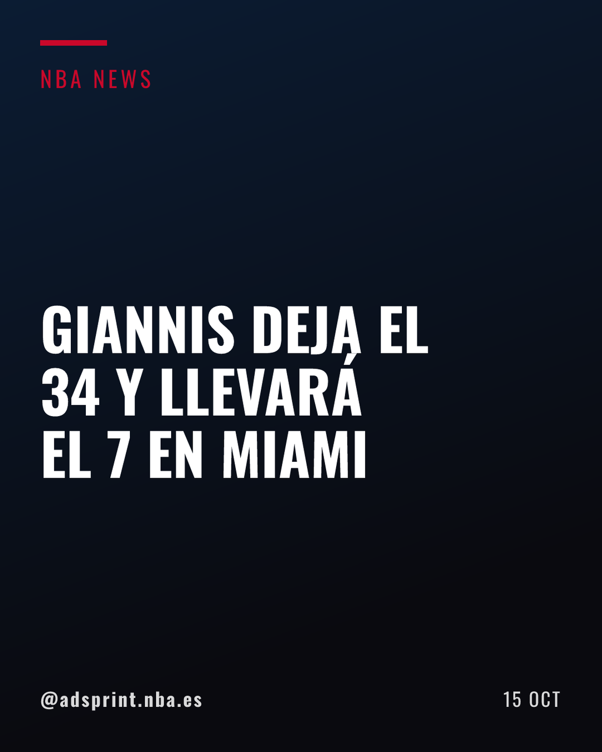 Giannis Antetokounmpo cambia el dorsal 34 por el 7 tras fichar por Miami Heat