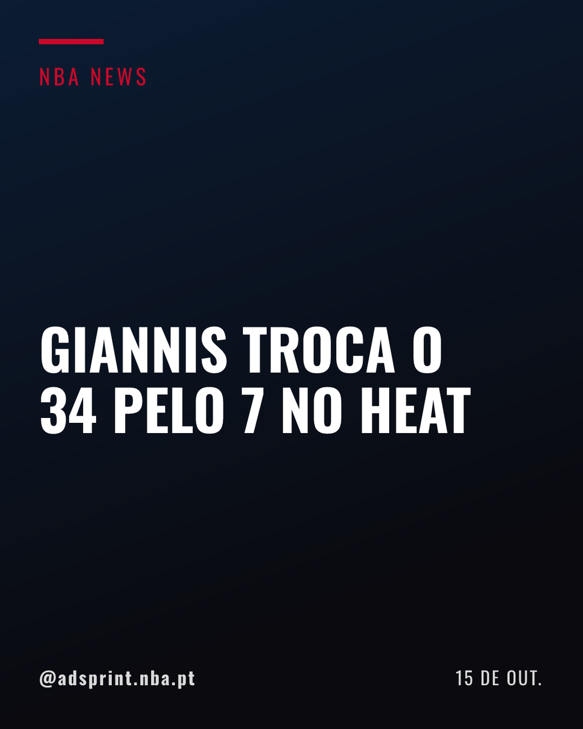 Giannis Antetokounmpo troca a camisa 34 pela 7 ao chegar ao Miami Heat