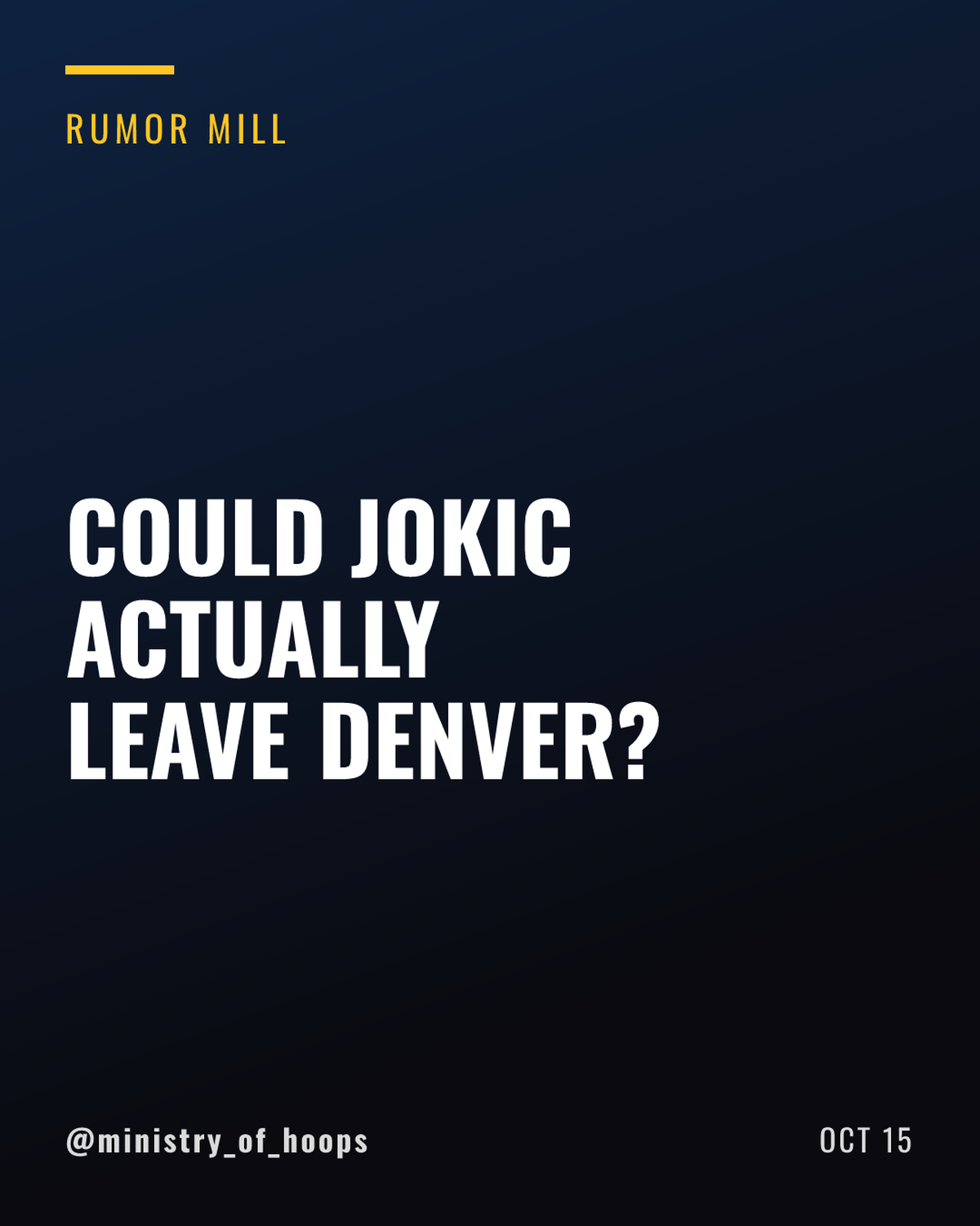 Nuggets Face Pressure Over Nikola Jokic's Future if Roster Falters, Per Report