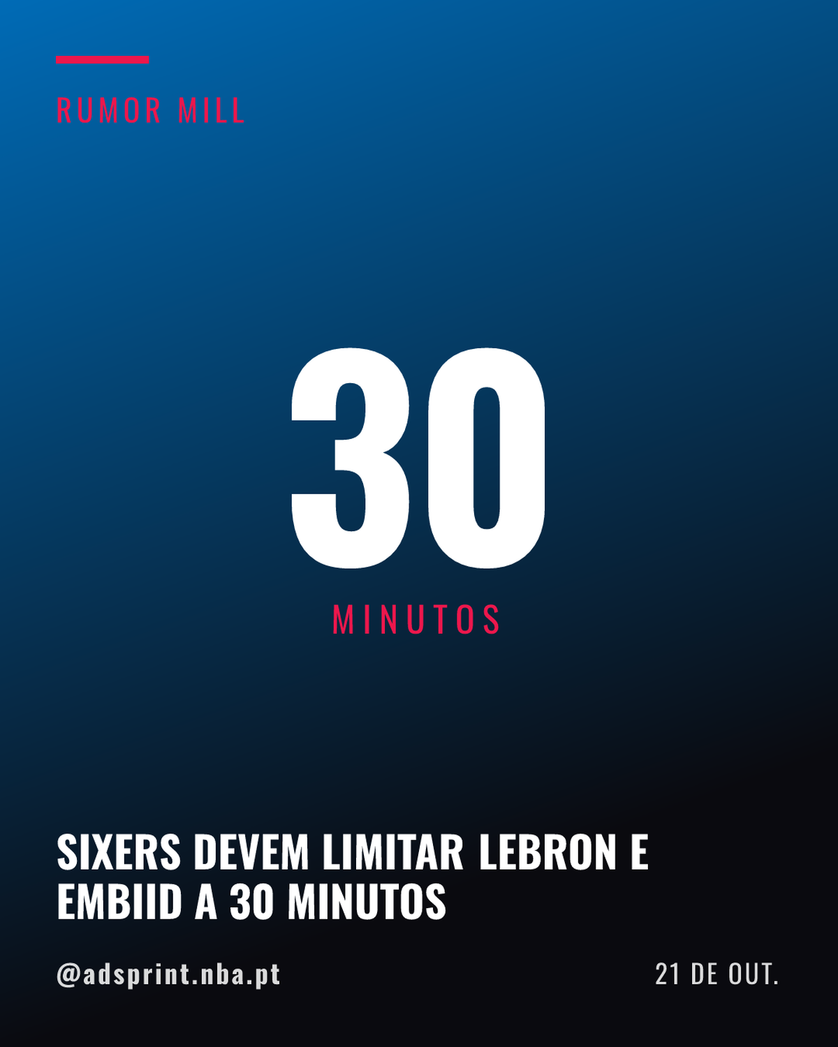 76ers planejam limitar minutos de LeBron James e Joel Embiid