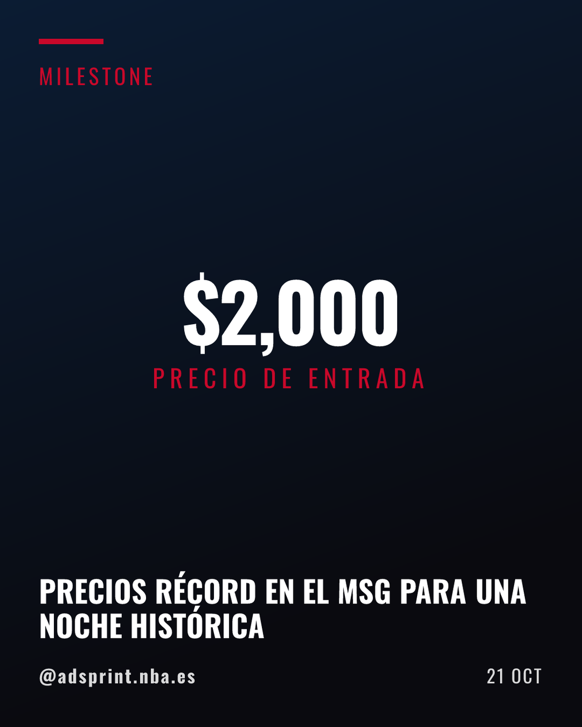 Precios récord para ver el debut de LeBron en Sixers y el estandarte de Knicks