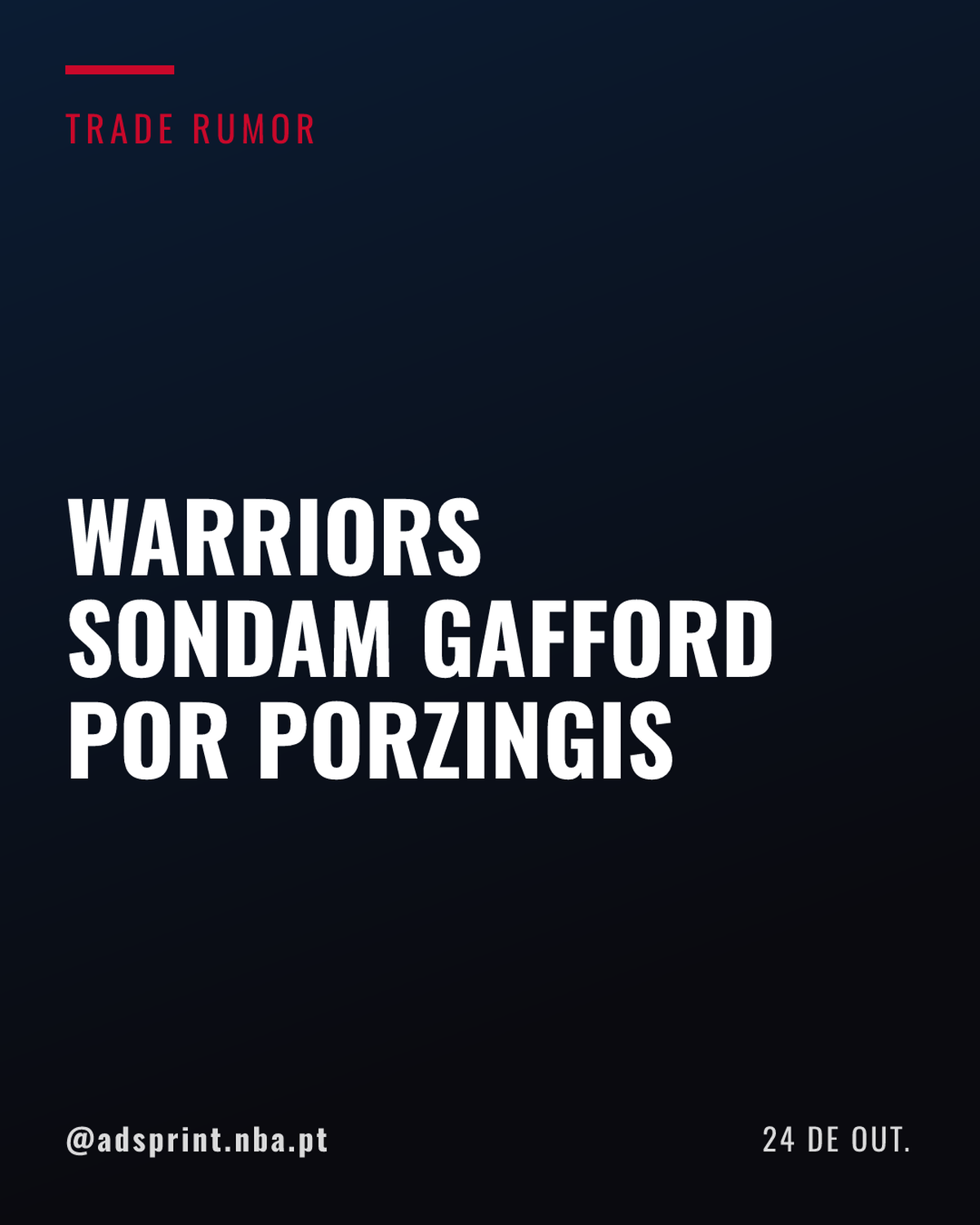 Warriors avaliam troca de Porzingis e miram Daniel Gafford, diz site