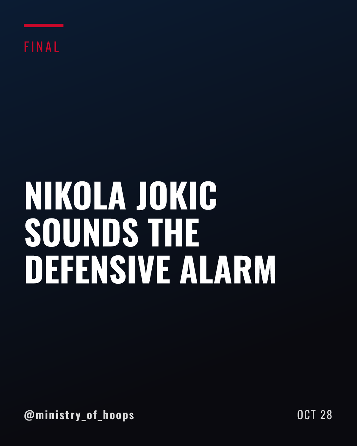 Nikola Jokic Sounds Alarm on Nuggets Defense After Loss to Warriors