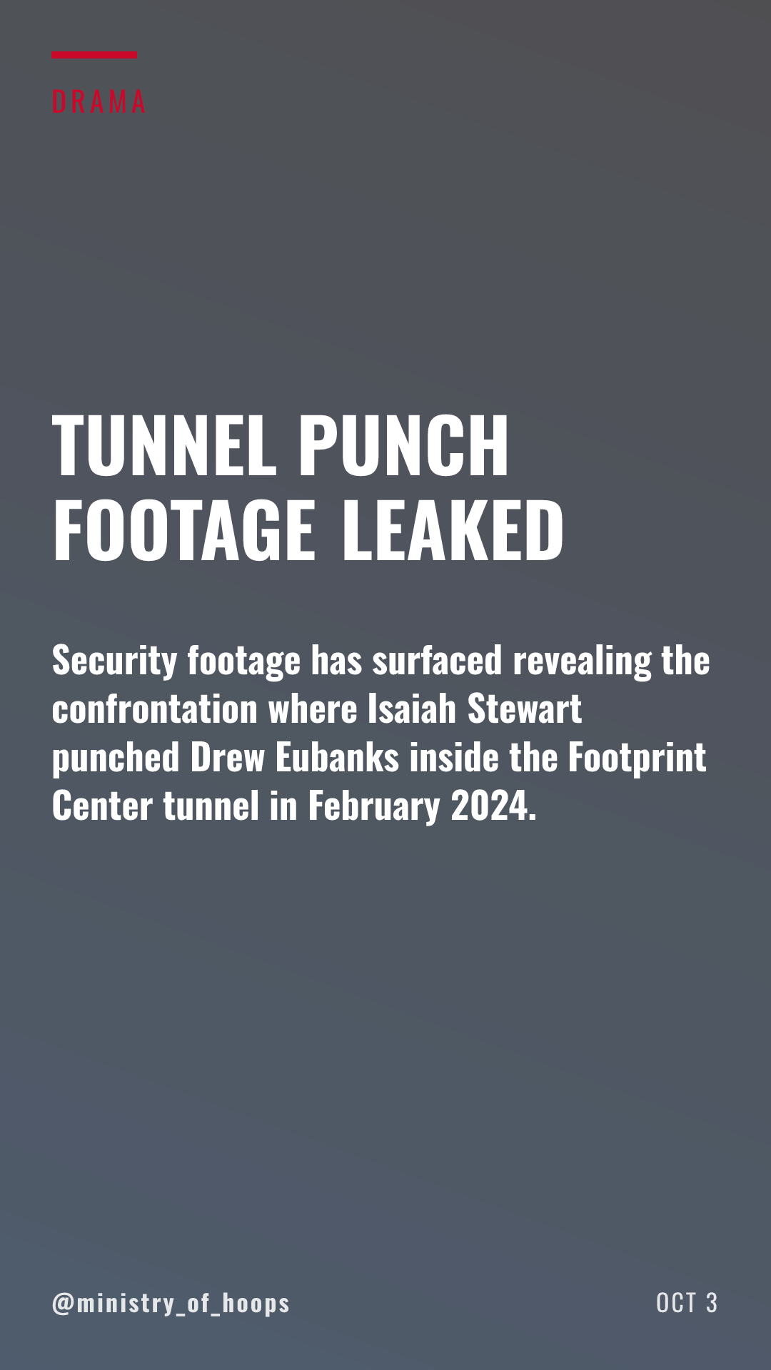 Video Emerges Showing Isaiah Stewart Punching Drew Eubanks in Arena Tunnel