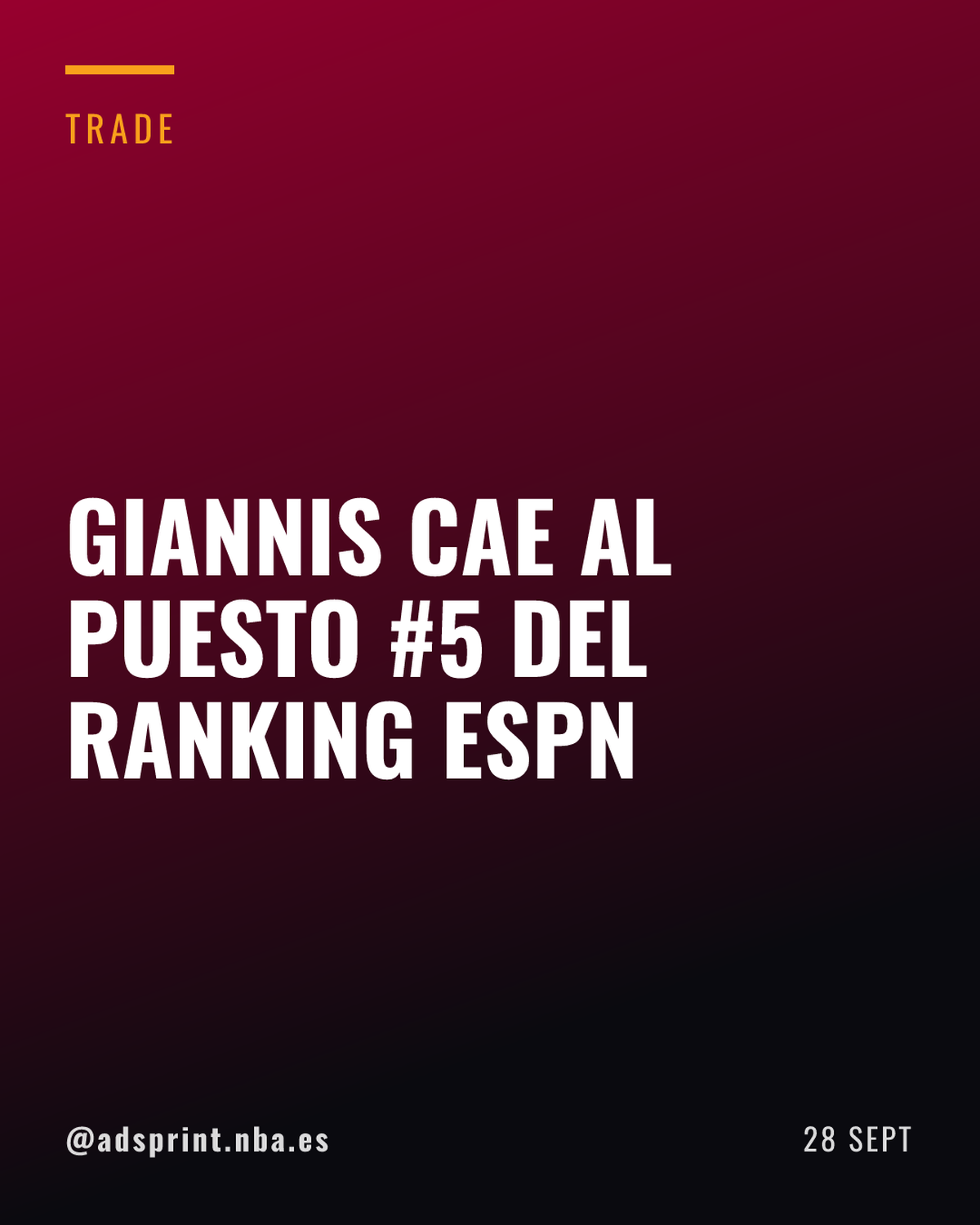 Giannis Antetokounmpo queda quinto en el ranking de jugadores de ESPN