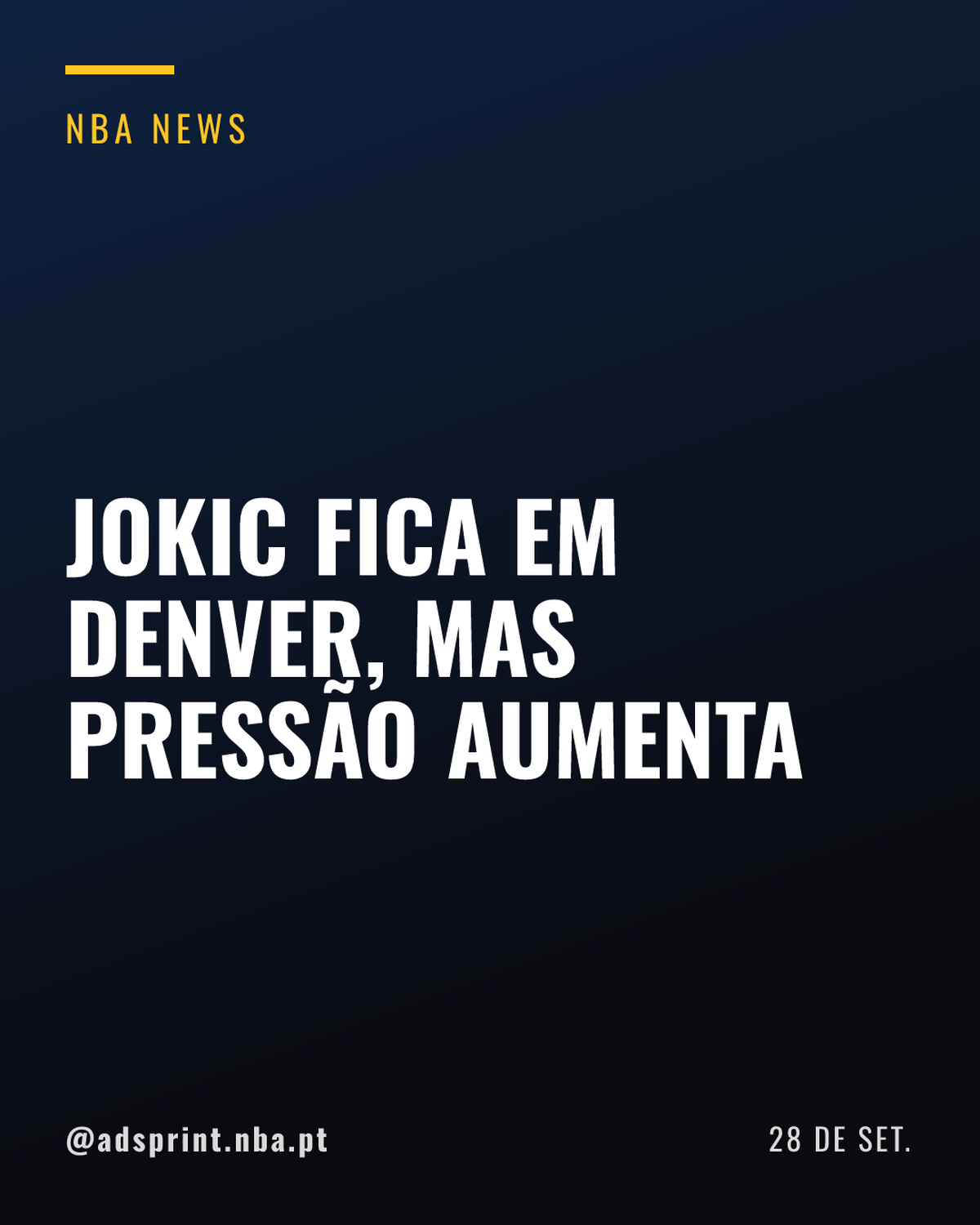 Nikola Jokic deve seguir no Denver Nuggets a longo prazo