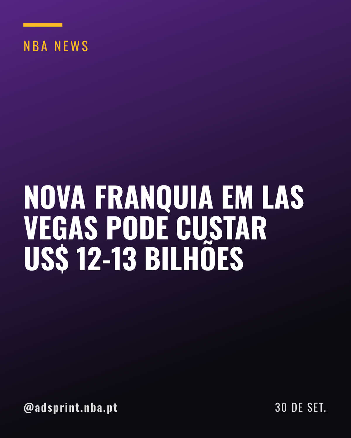 NBA deve definir dono de franquia em Las Vegas por até US$ 13 bilhões